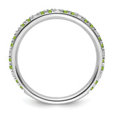 14k White Gold Stackable Expressions Peridot and Diamond Ring